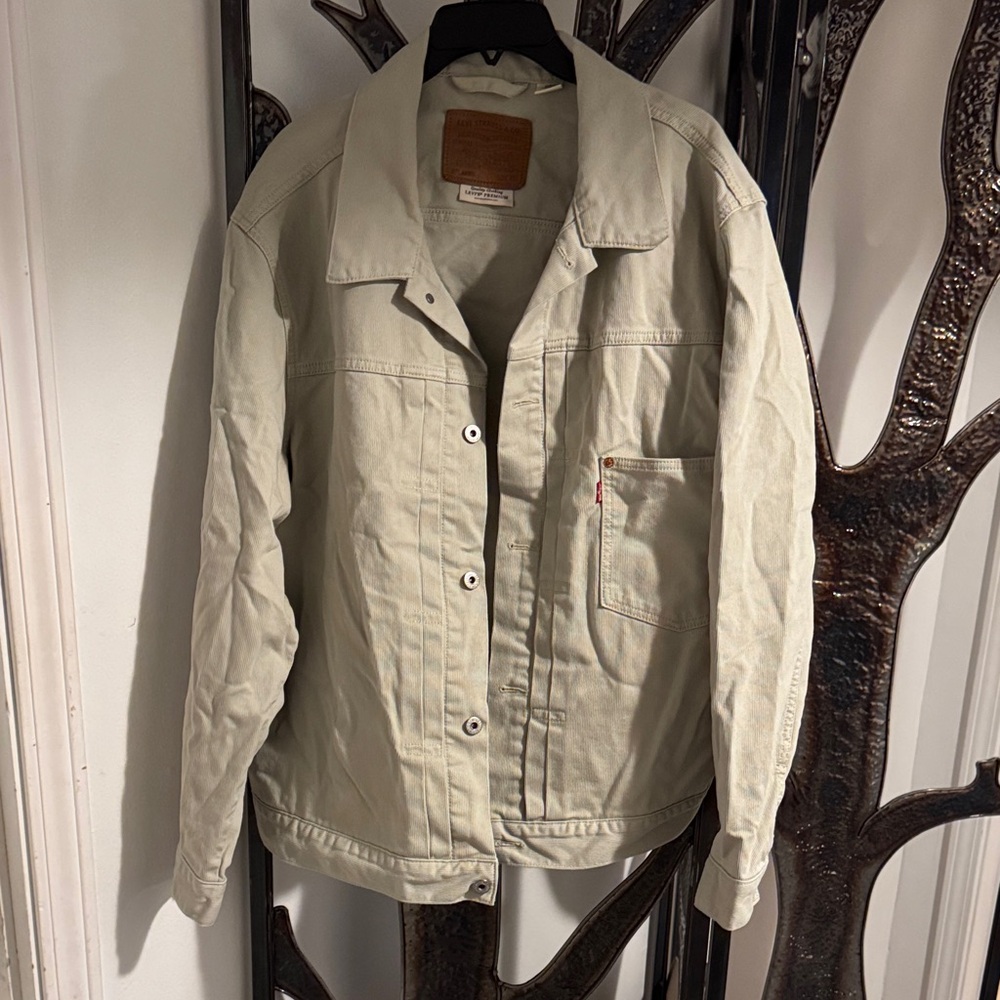 Mens XXL Levi's Premium Type 1 khaki trucker jacket